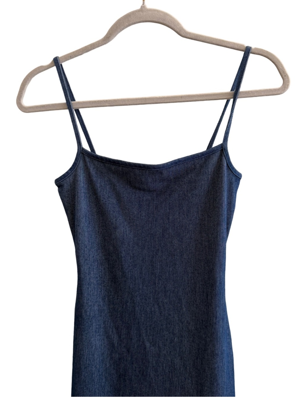 Naked Wardrobe Stretch Cotton Body-Con Maxi Dress in Denim Size small - Picture 5 of 6